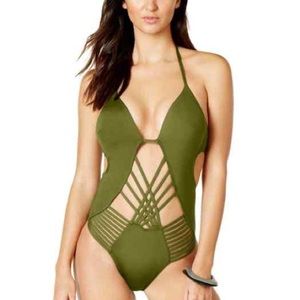 New Kenneth Cole Green One Piece Swimsuit M